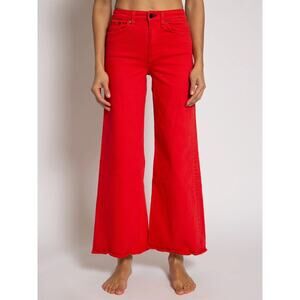 ASKK NY High Rise Wide Leg Jeans in Blazin Red Size 31